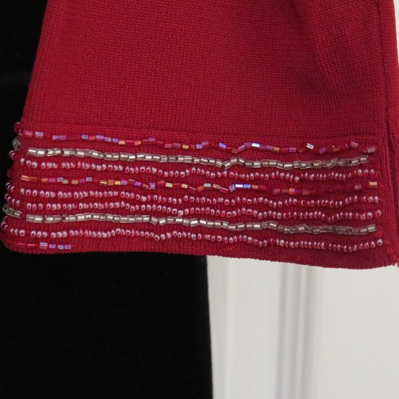 NEXT UK 🇬🇧 - Red bead edged zip up cardigan - Picture 10 of 13